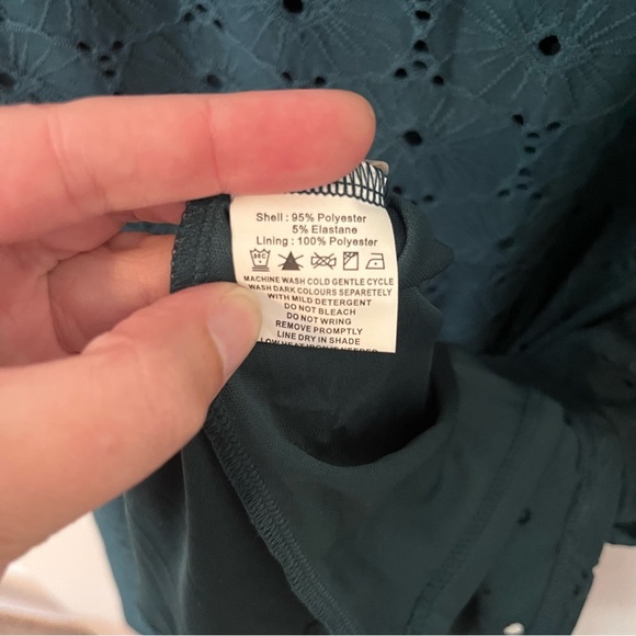 Fig Green Eyelet Dress Womens XL - Picture 11 of 11